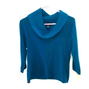Teal cowl sweater